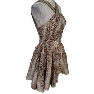 Y2K Snakeskin Halter Mini DressModa I Backless Fit and Flare Dress Size 4